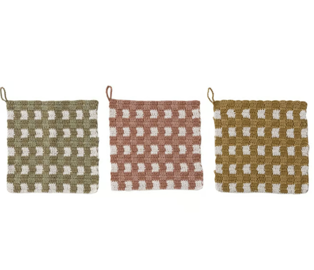 8" Square Cotton Crocheted Pot Holder