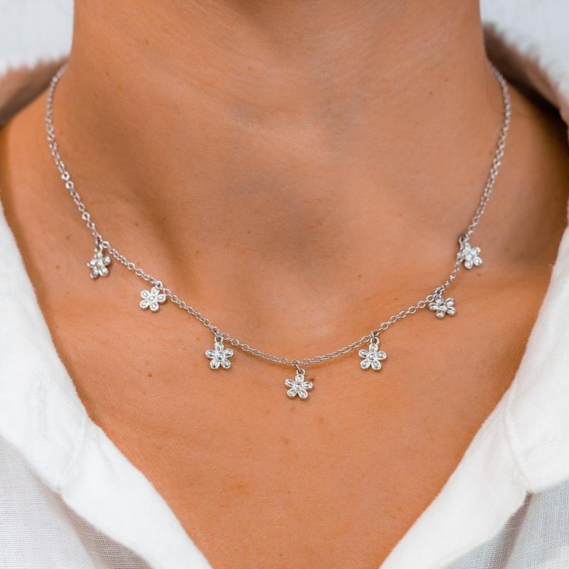 Bitty Daisies Choker Silver