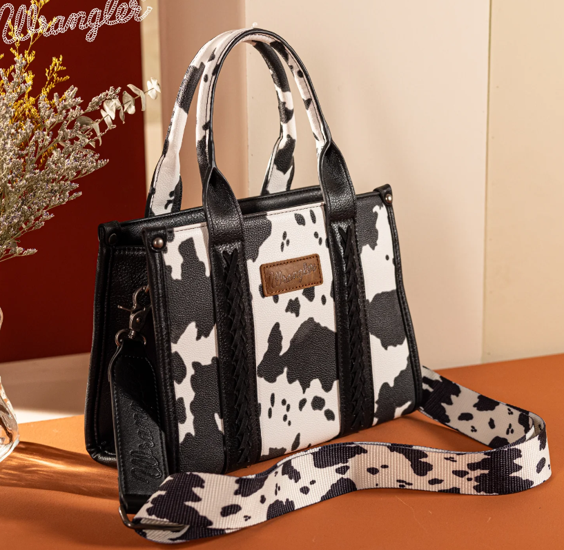 Wrangler Cow Print Tote Purse