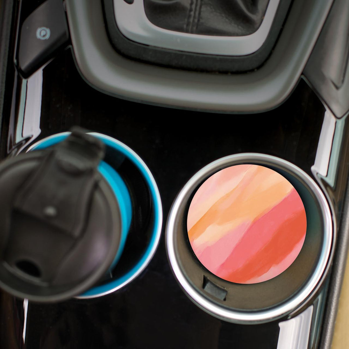 Pink Abstract Car Coaster