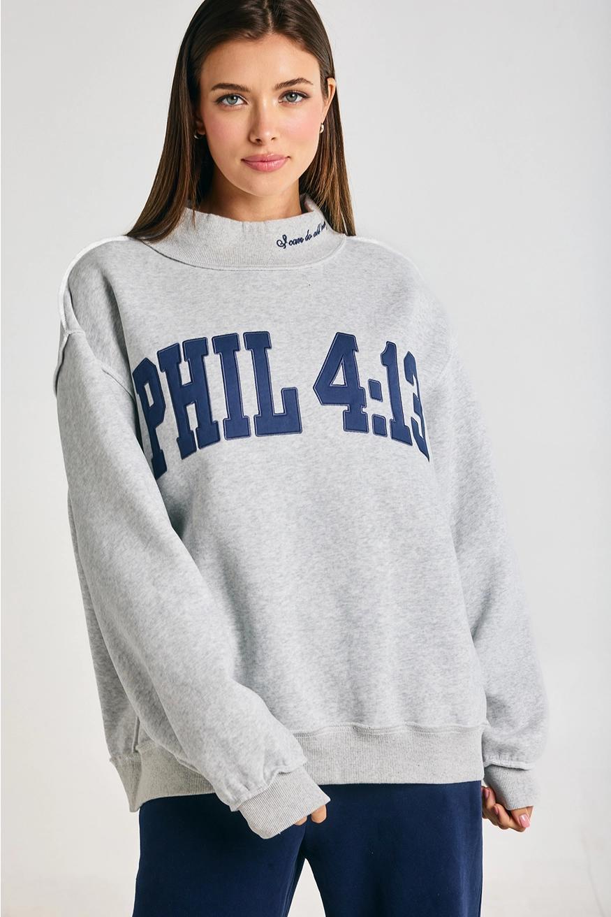 Phil 4:13 Mock-Neck Sweatshirt