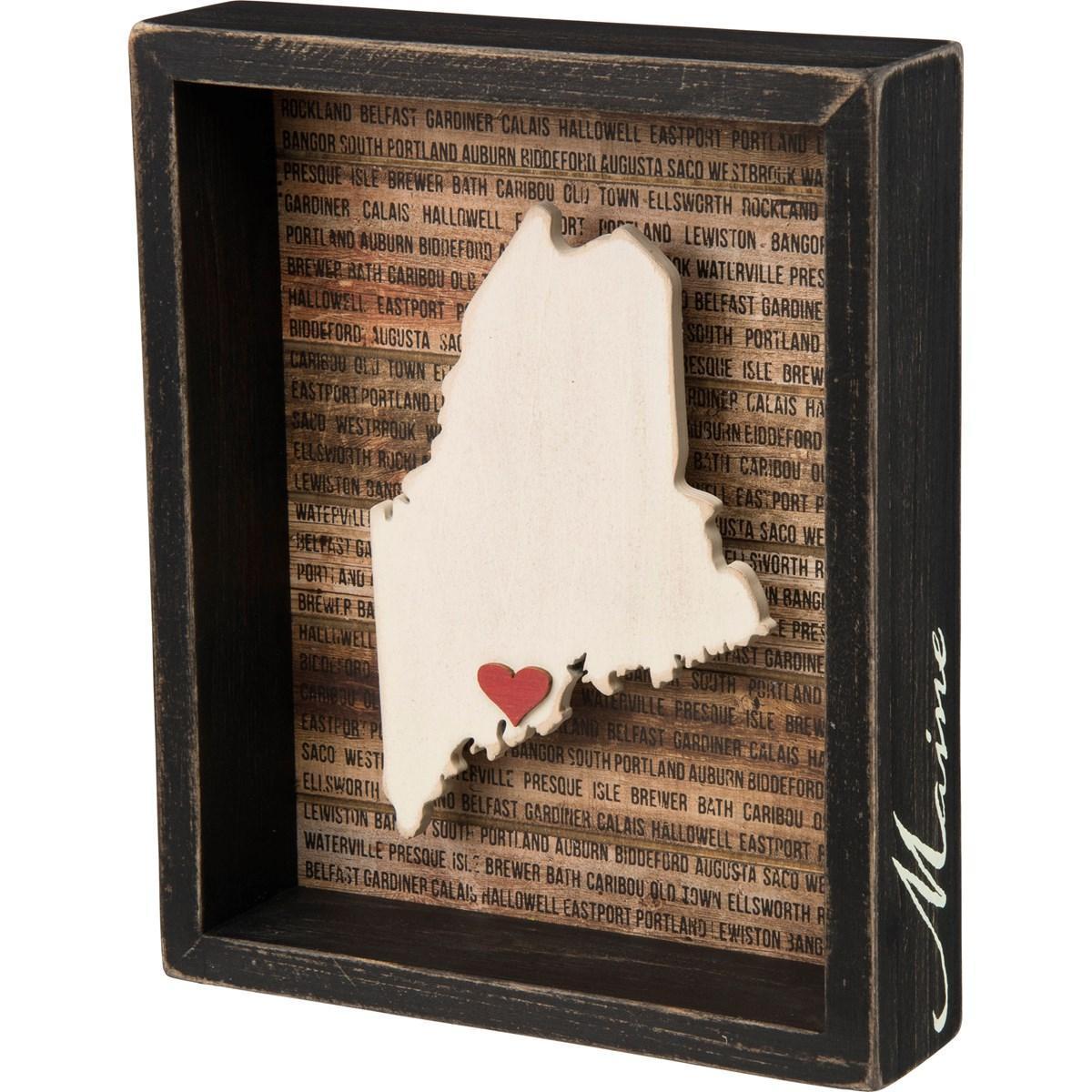 Maine State Box Sign
