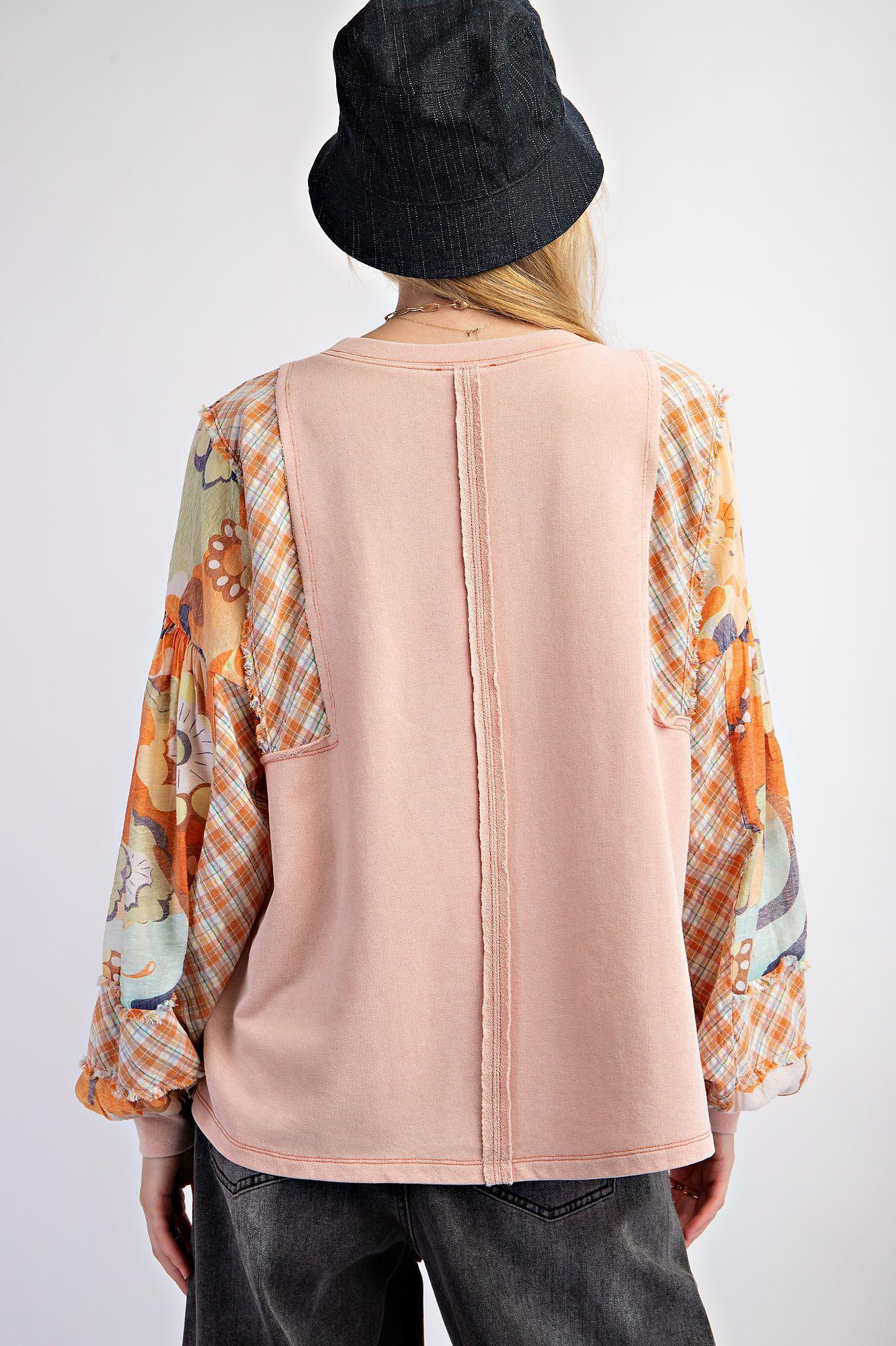 Peach Mix Terry Top