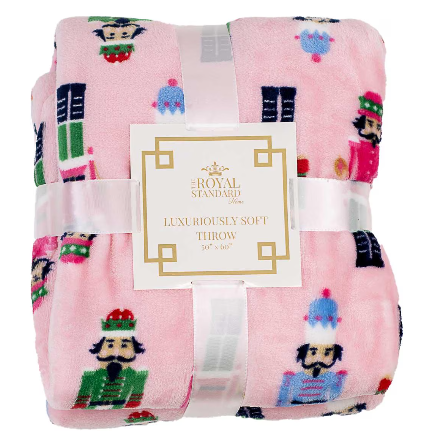 Nutcracker March Throw in Pink