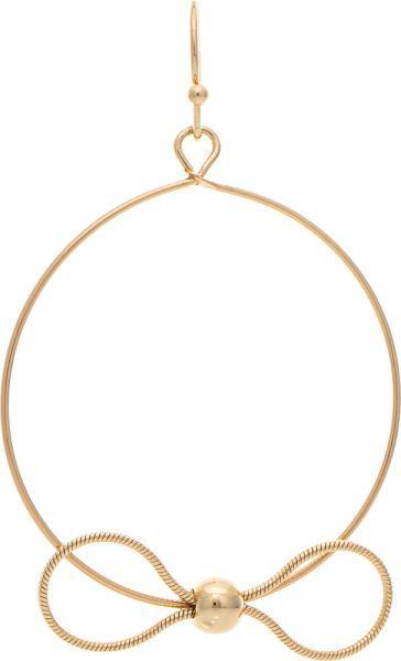 Gold Circle Bow Tie Earrings