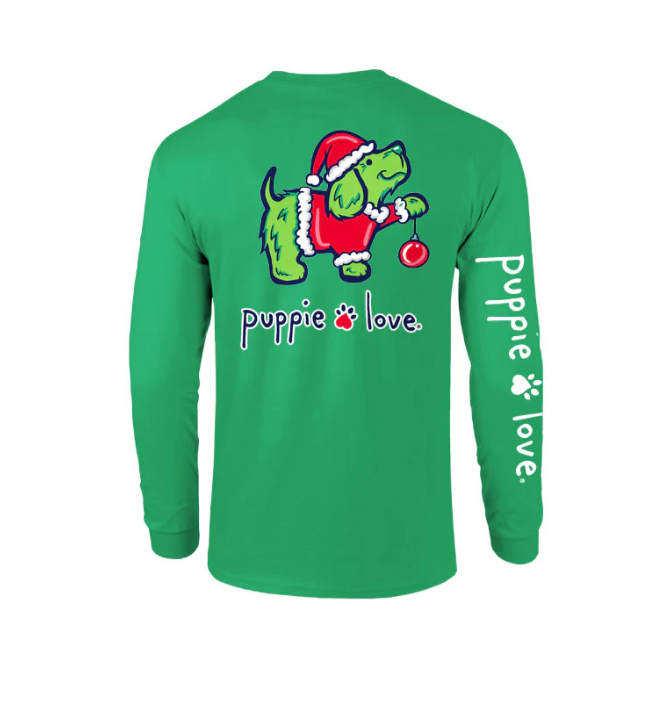 CHRISTMAS GROUCH PUP Adult & Youth LS Tee