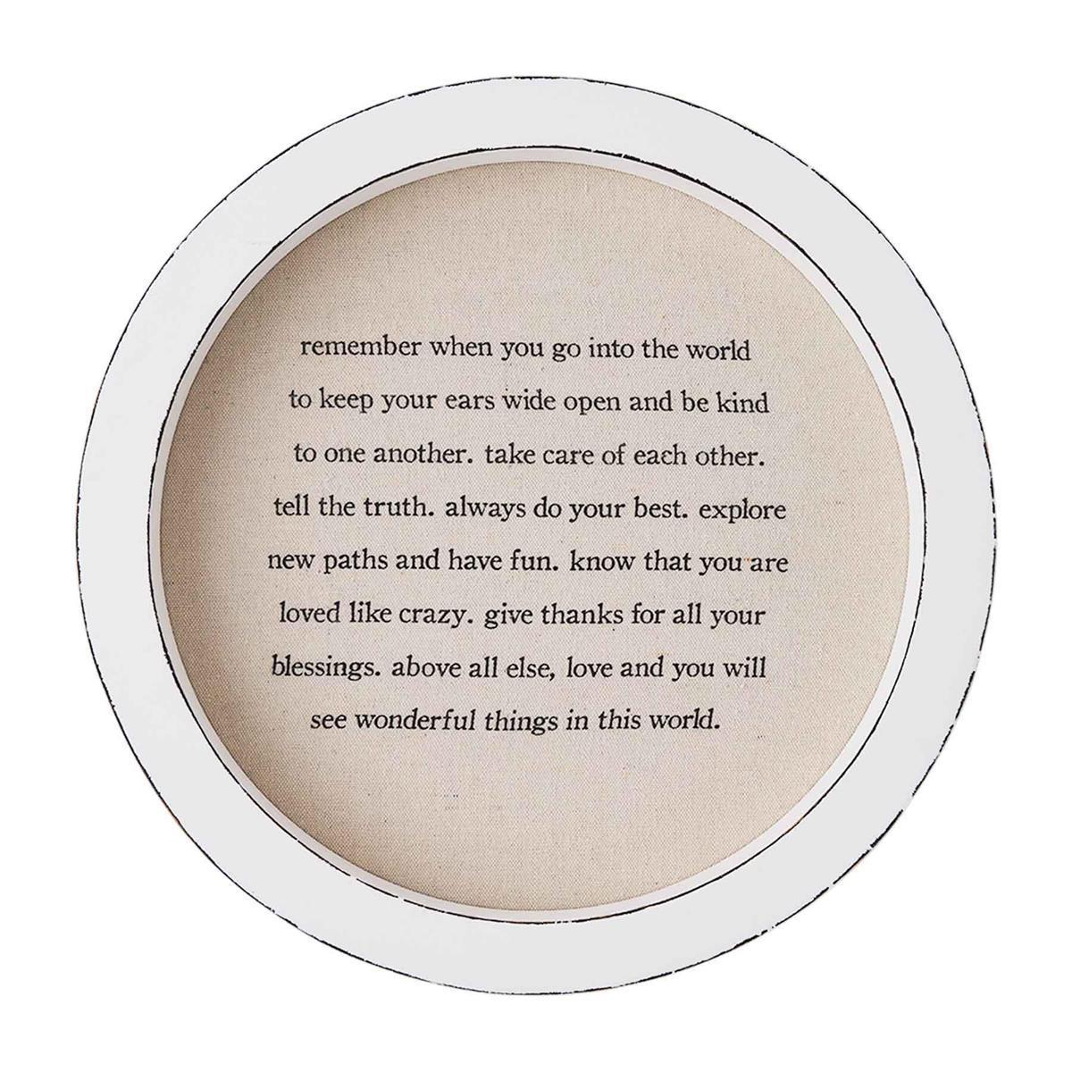 Round White Canvas Plaque