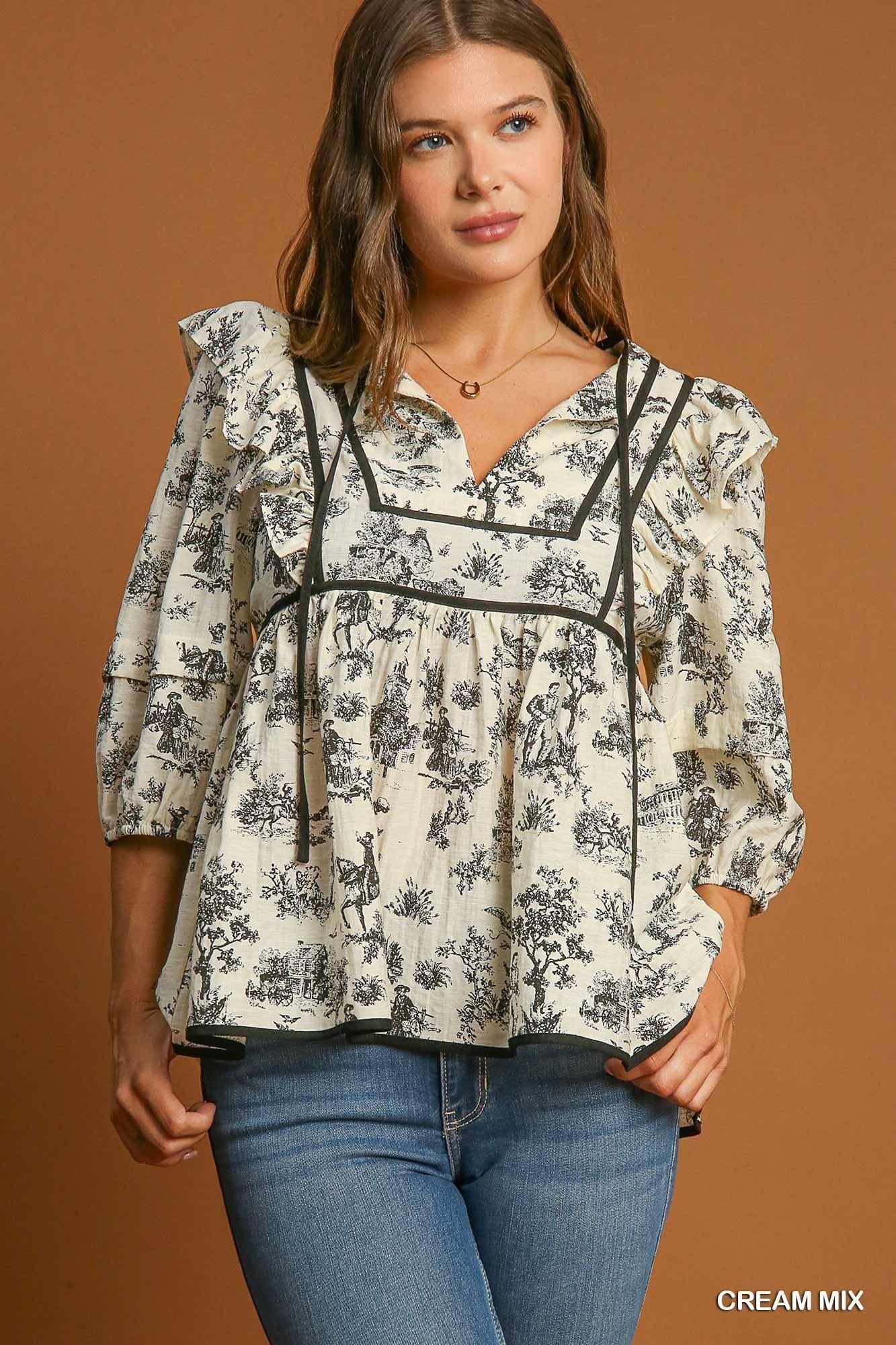 Landscape Babydoll Blouse