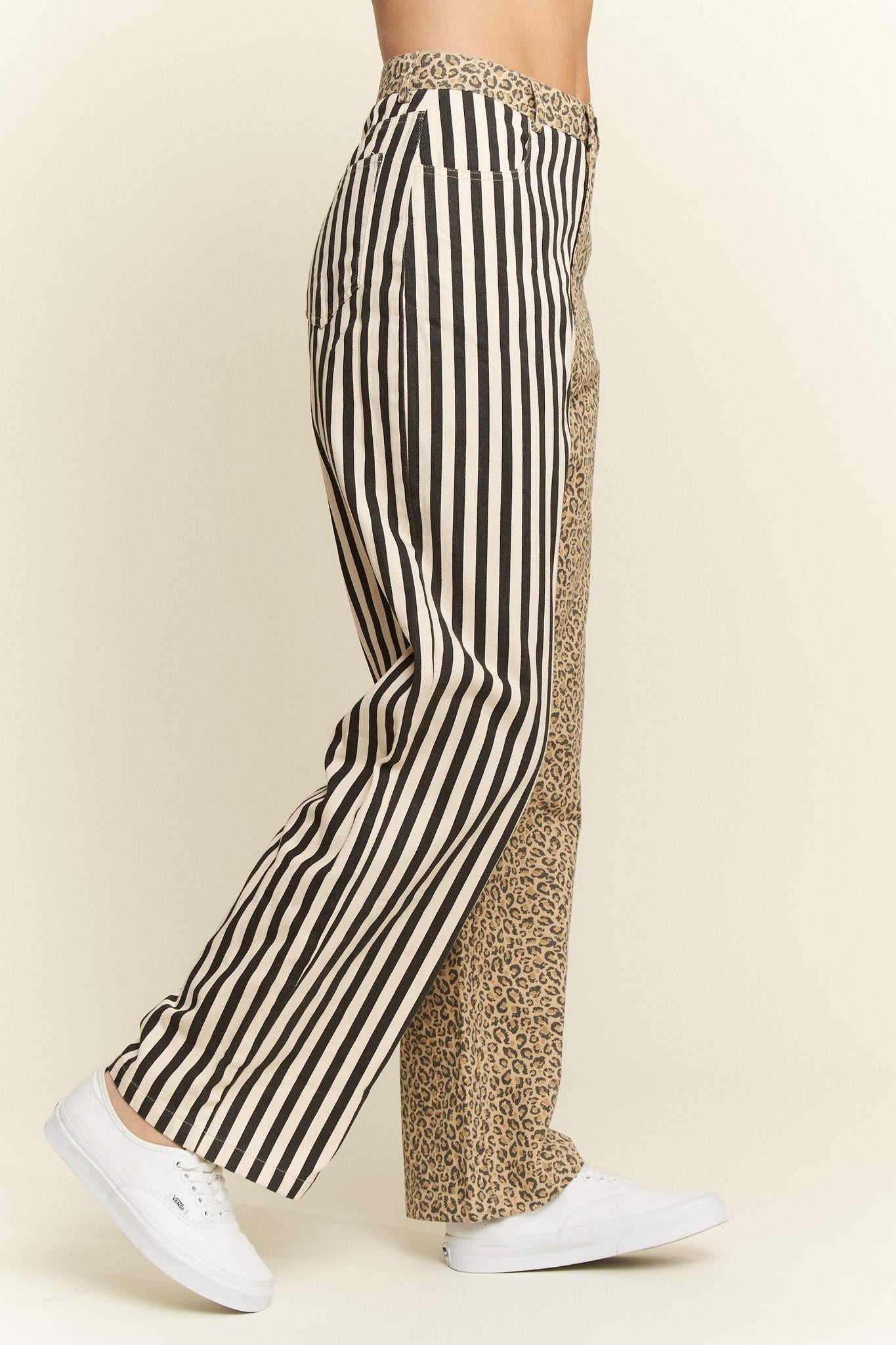 Mix & Match Leopard-stripe Pants