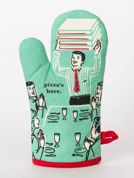 Pizza's Here Oven Mitt