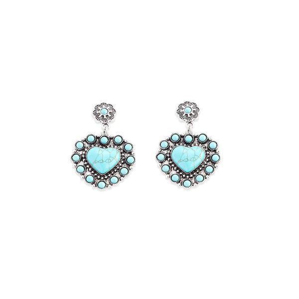 Placid Heart Earrings In Blue