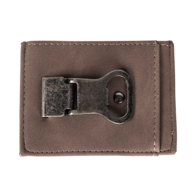 Men's Leather Money Clip With Bottle Opener