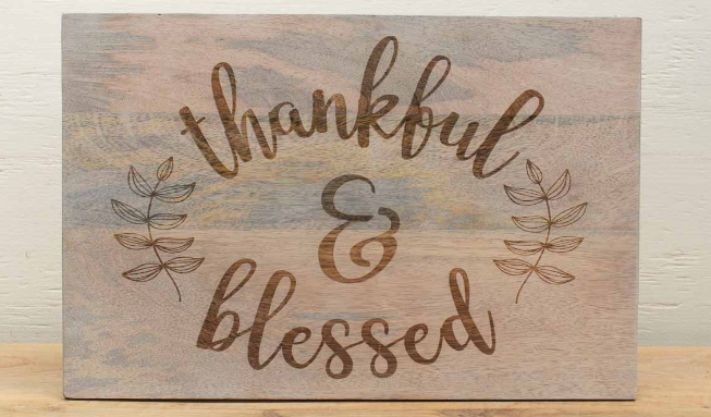 Thankful & Blessed Serving Board