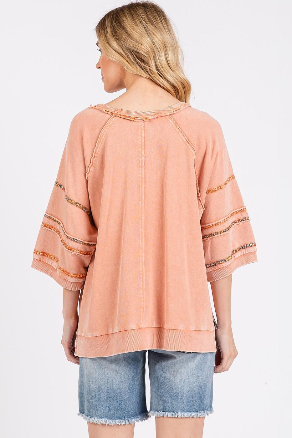 Coral French Terry Top
