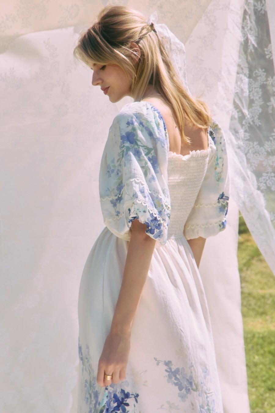 Plus Floral Border Printed Maxi Dress