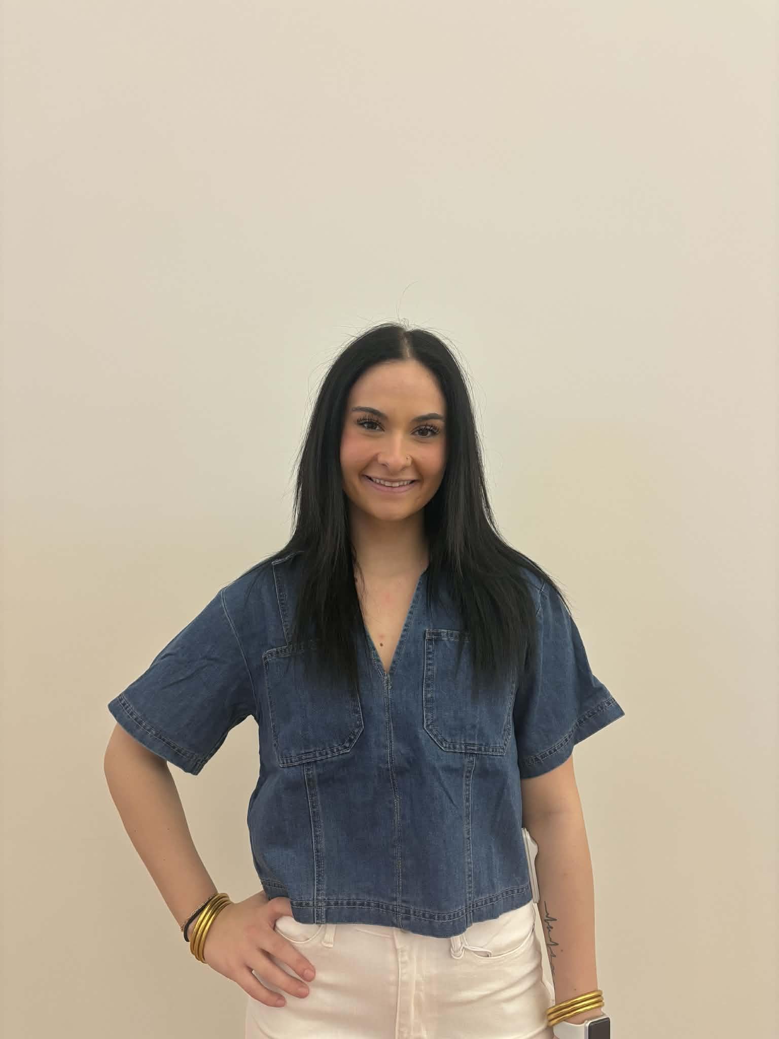 Washed Denim Crop Top