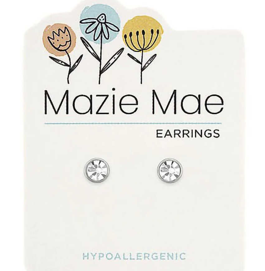 Silver CZ Stud Mazie Mae Earring