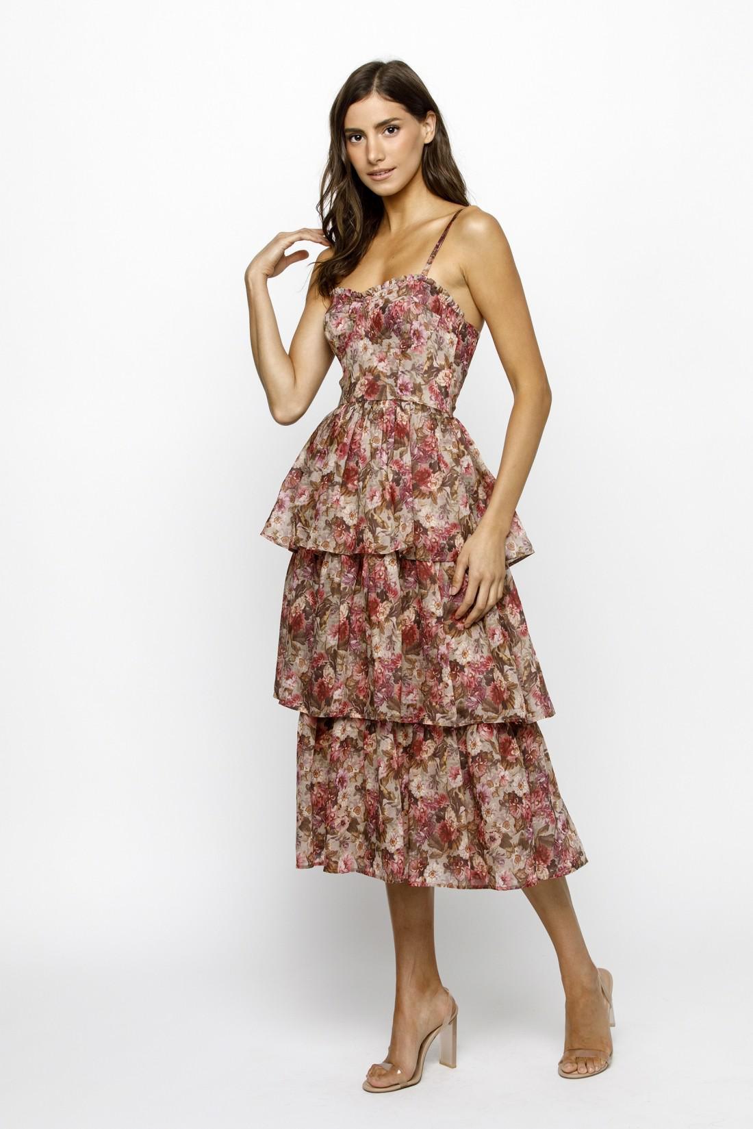 Floral Organza Midi Dress