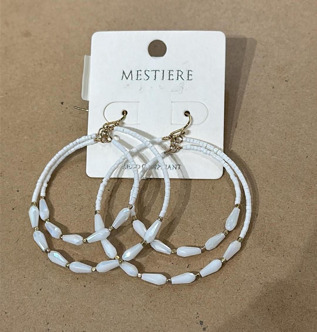 Thin Bead Hoop Earrings