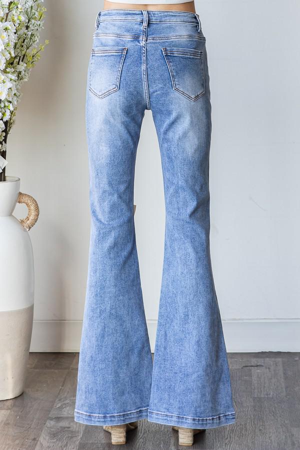 Ribbon Detailed Flare Jeans