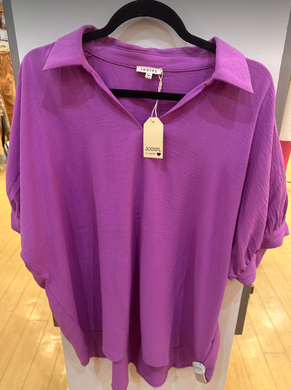 Violet Collared Oversized Dress Shirt