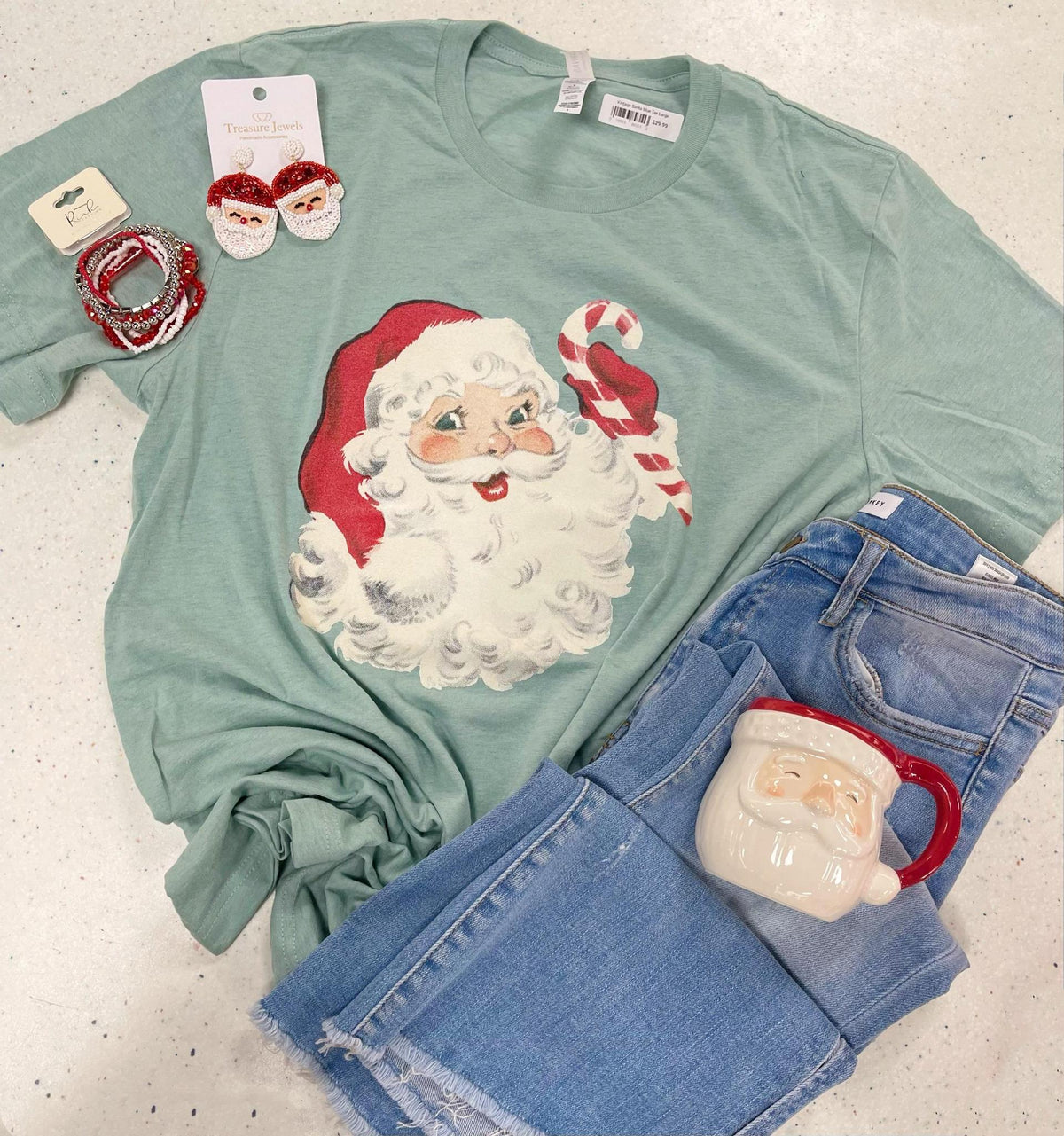 Vintage Santa Blue Tee