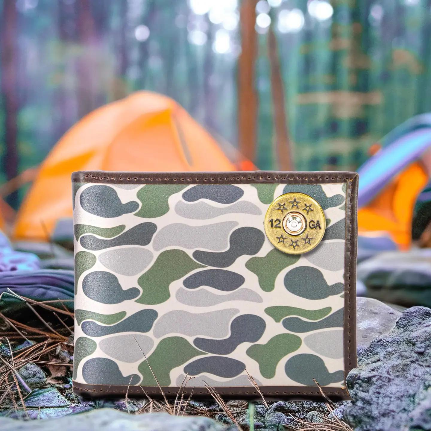 Men's Bifold Old School Camo Leather Wallet