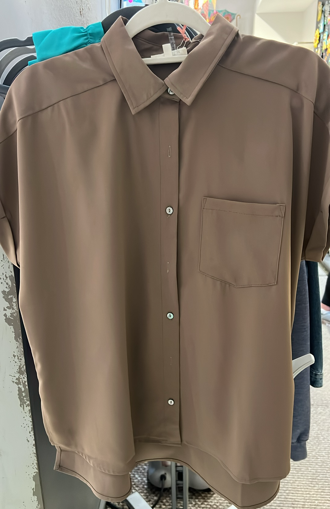 Mocha Button Top