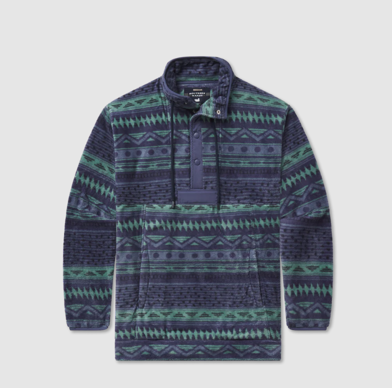 Four Corners Printed Pullover Slate & Mint