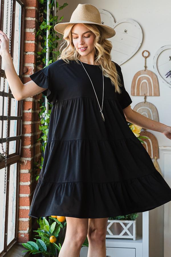 Plus Black Dolman Sleeve Bulgari Dress