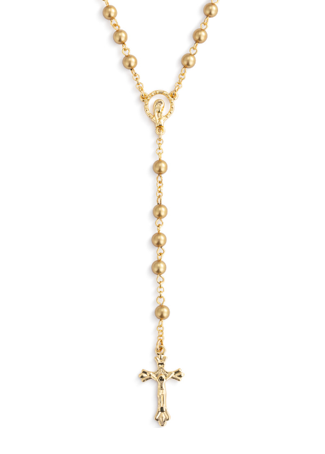 Gold Rosary + Pouch - 18in
