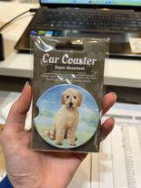 Goldendoodle Sitting Car Coaster