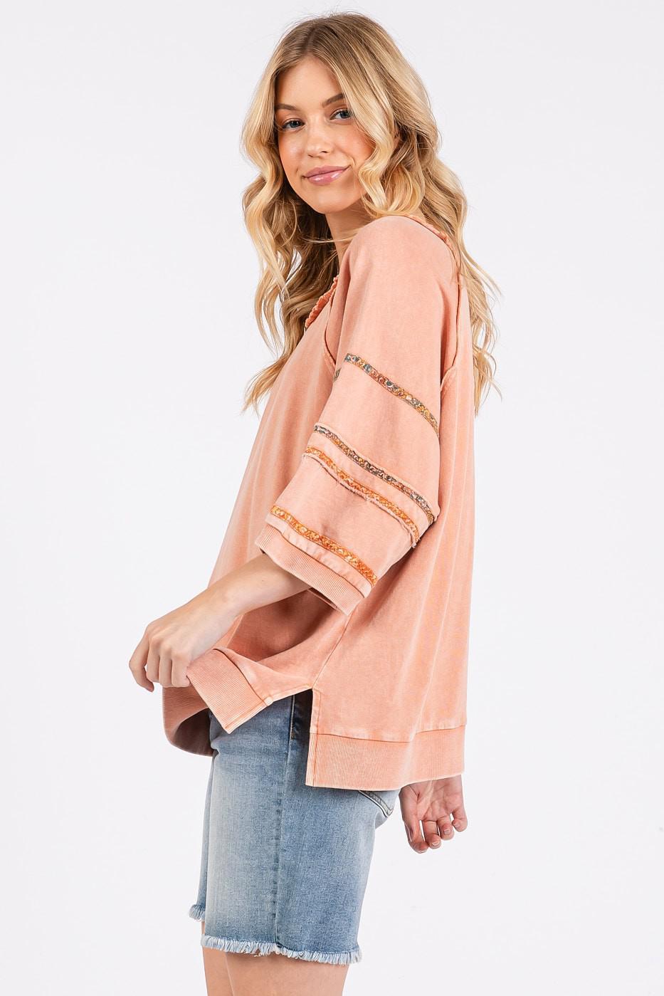 Coral French Terry Top