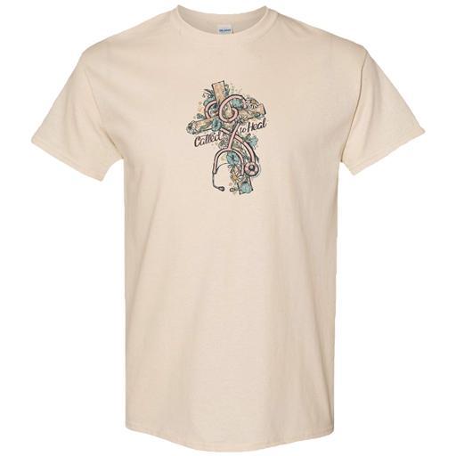 Called To Heal Stethoscope - Natural Tee