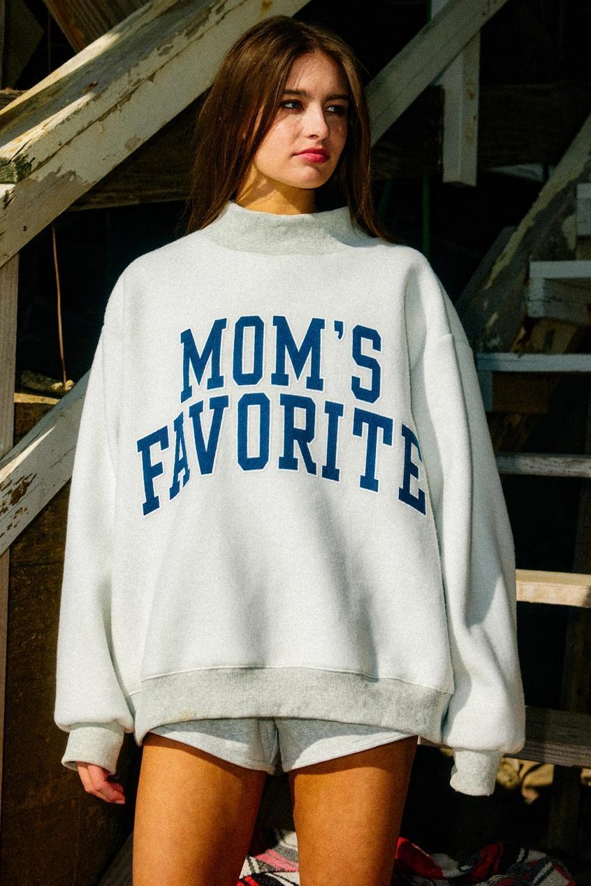 "Mom's Favorite & Dad's Favorite" Reversible Mock Neck Sweatshirt Copy