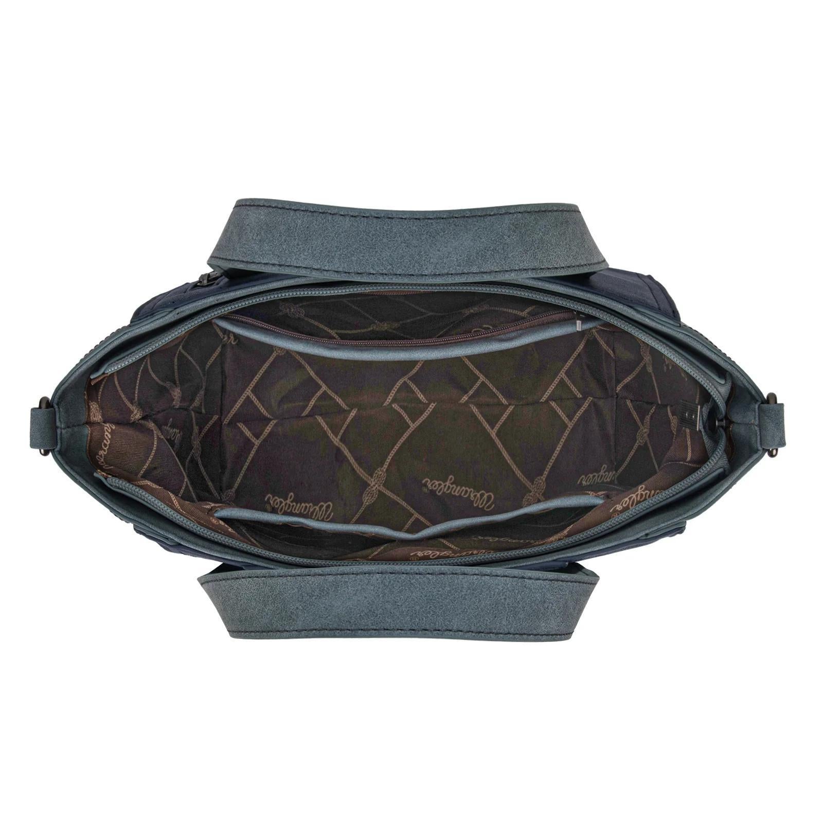 Wrangler "W" Stitch Two Tone Tote/Crossbody - Navy