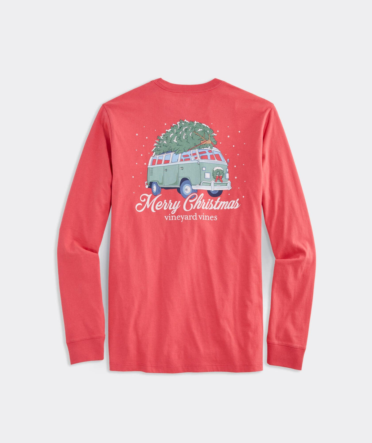 Retro Van & Tree Long-Sleeve Pocket Tee Sailors Red