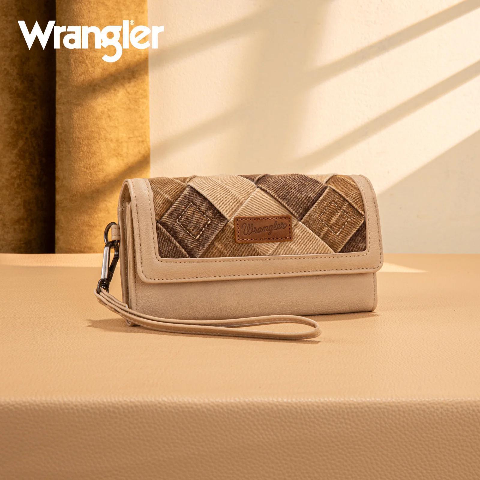 Wrangler Denim Woven Tri-Fold Wristlet/Wallet