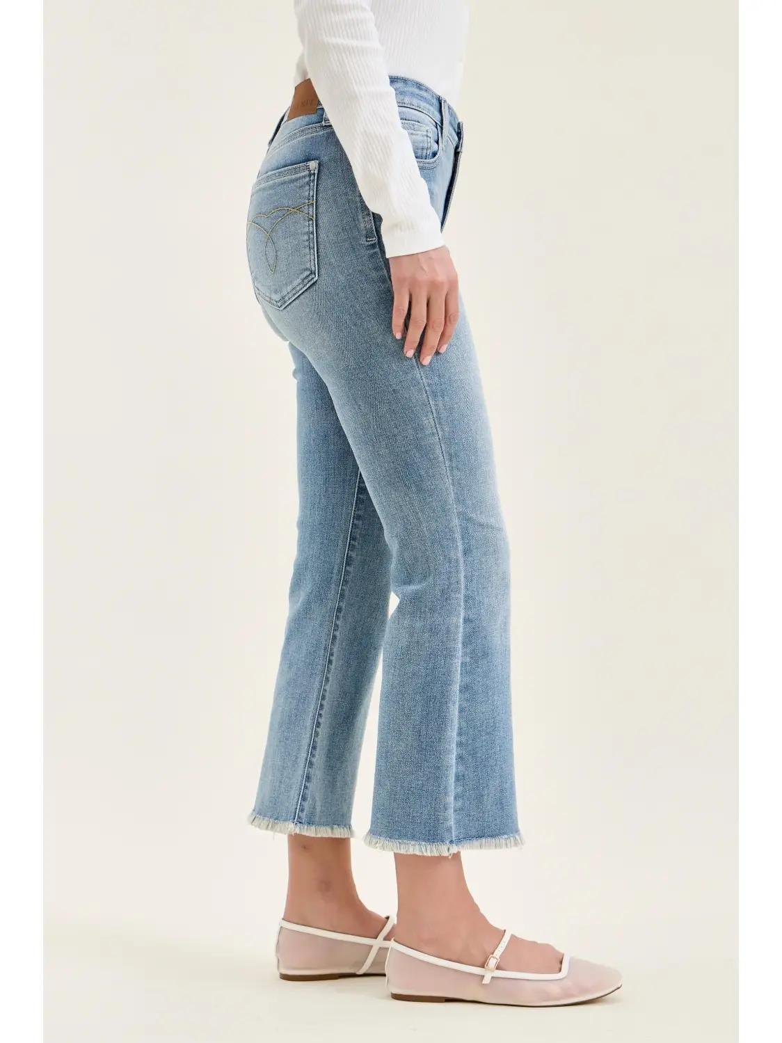 Judy Blue MR Kick Flare with Frayed Hem