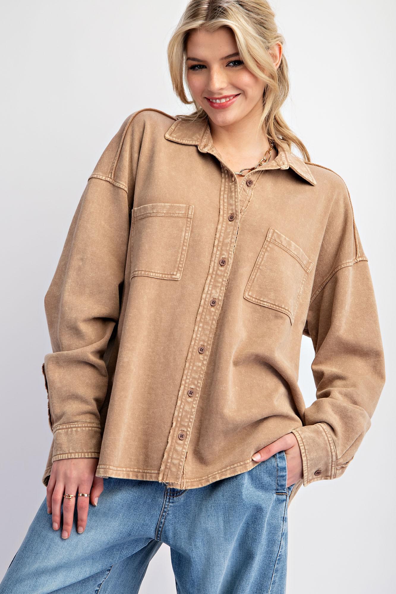 Latte Terry Knit Top