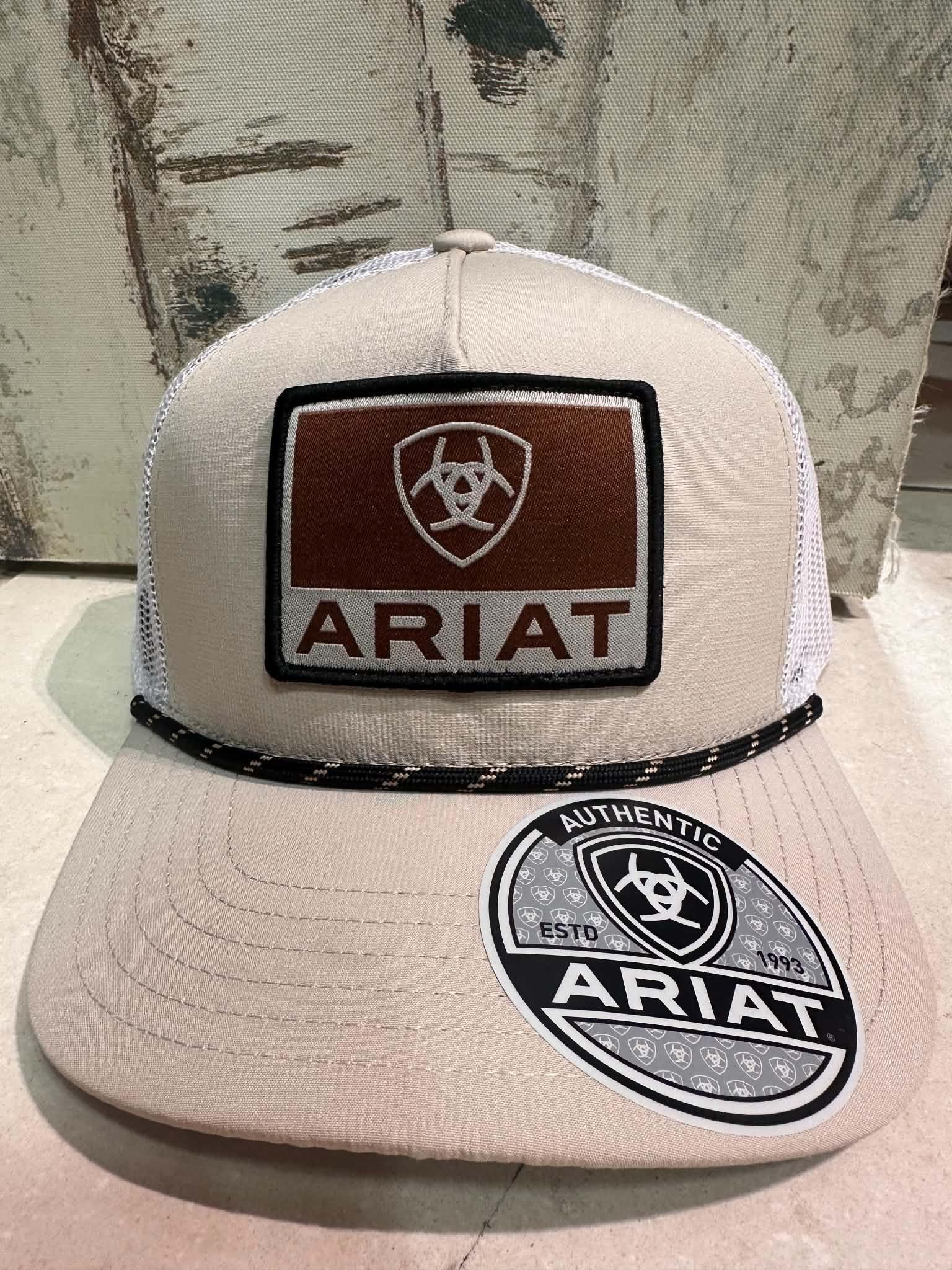 Ariat Men's Tan Square Patch Hat