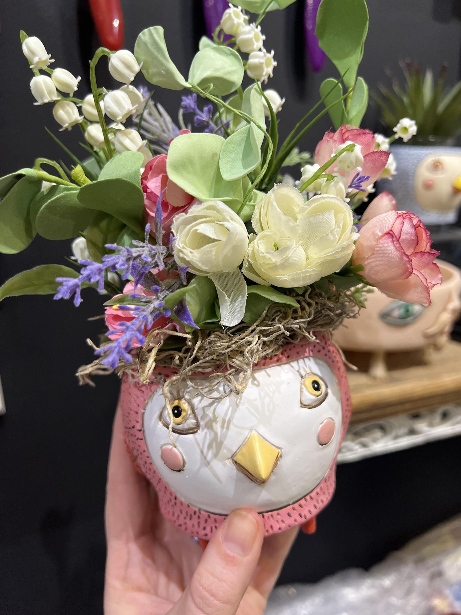 Baby Birdie Floral Planter