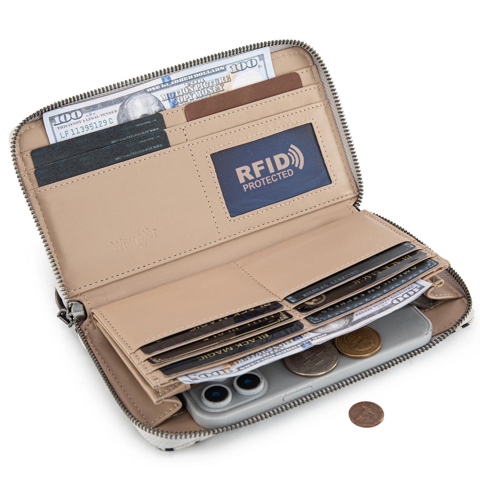 Wrangler Leopard Print Wallet/Wristlet - Beige