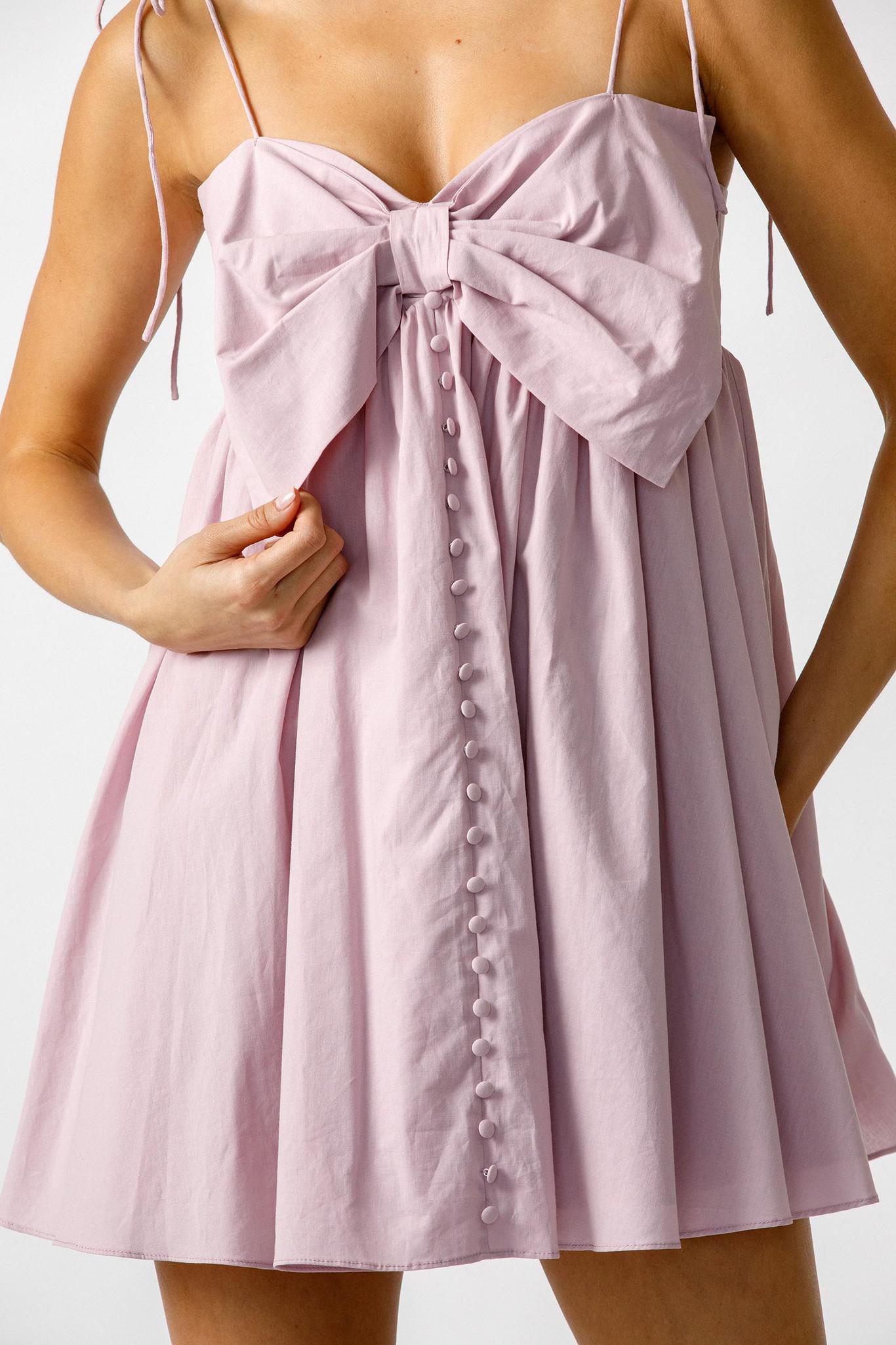 Lavender Monochromatic Bow Dress