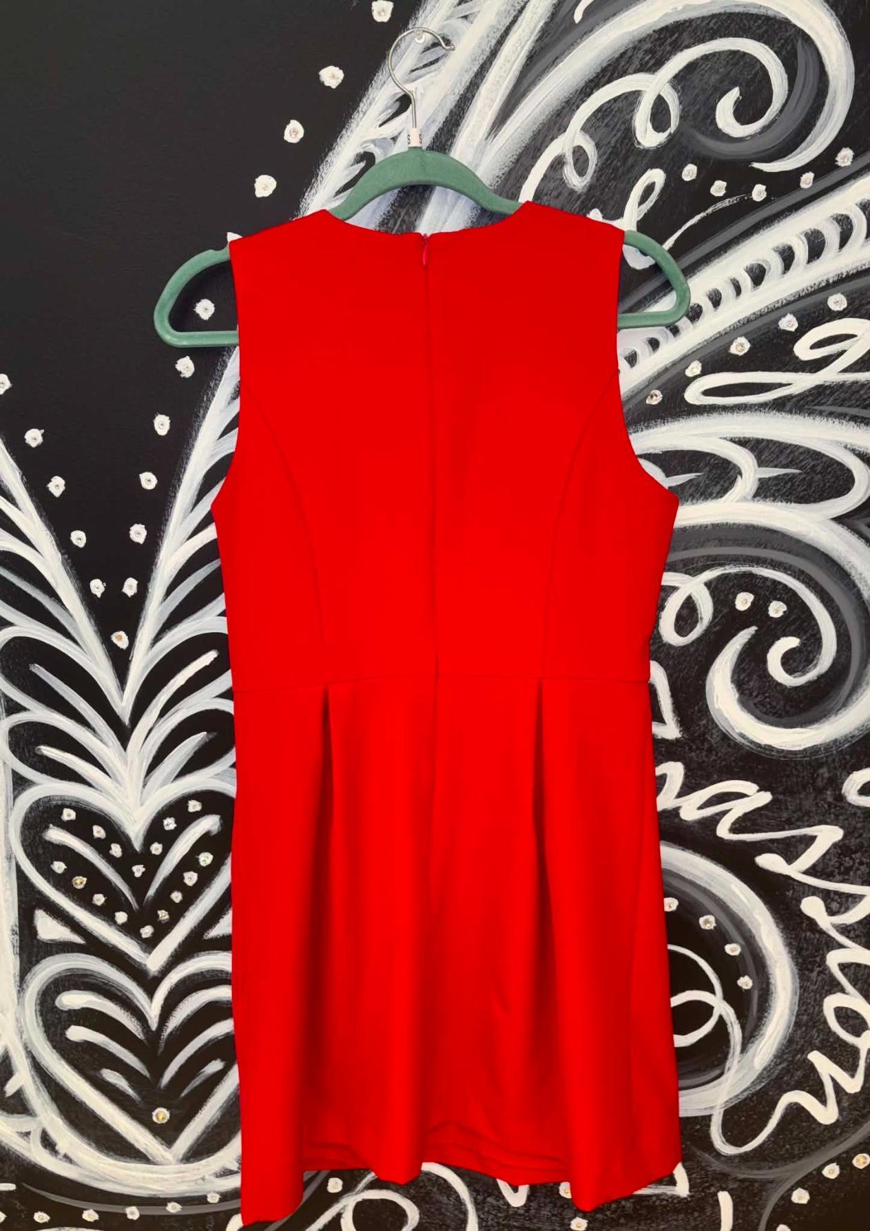Red Bow Tie Waist Detail Dress