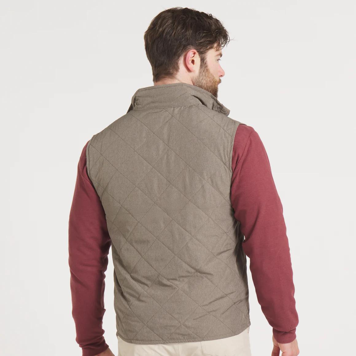 Bryson Ripstop Quilted Vest in Stone Brown