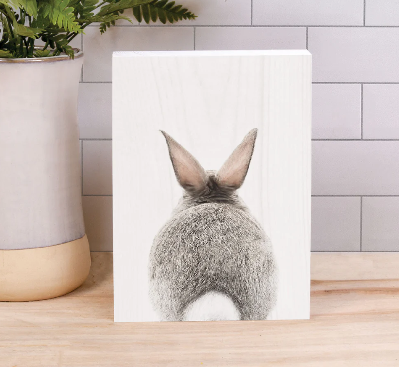 Bunny Butt Wood Block