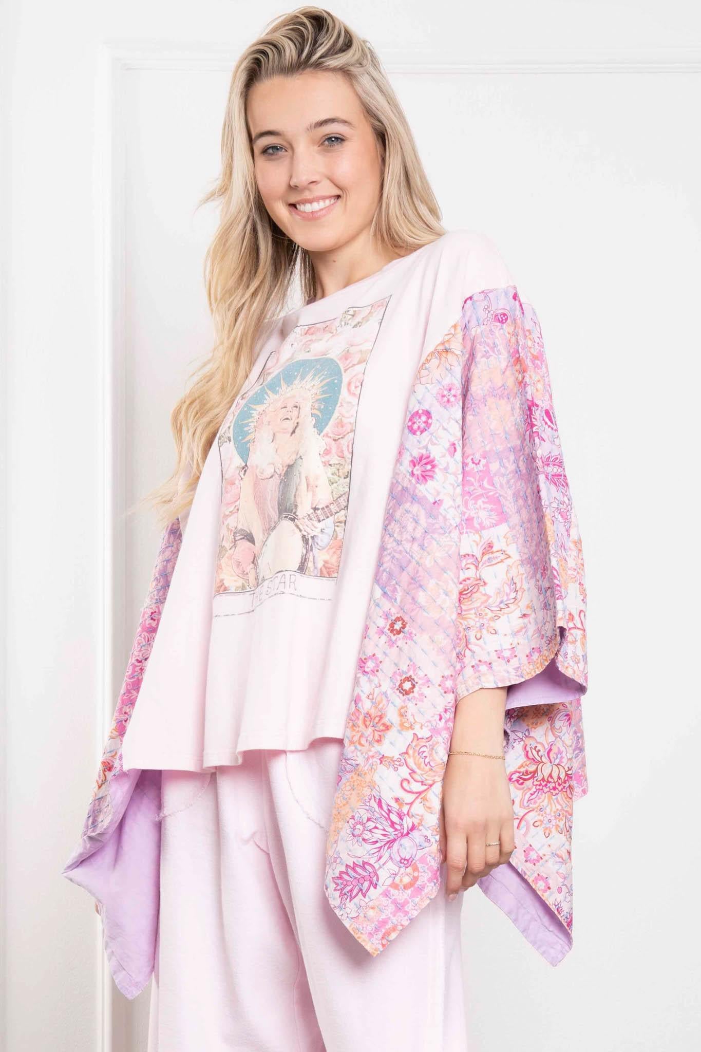 Dolly Parton Print Kantha Poncho Top