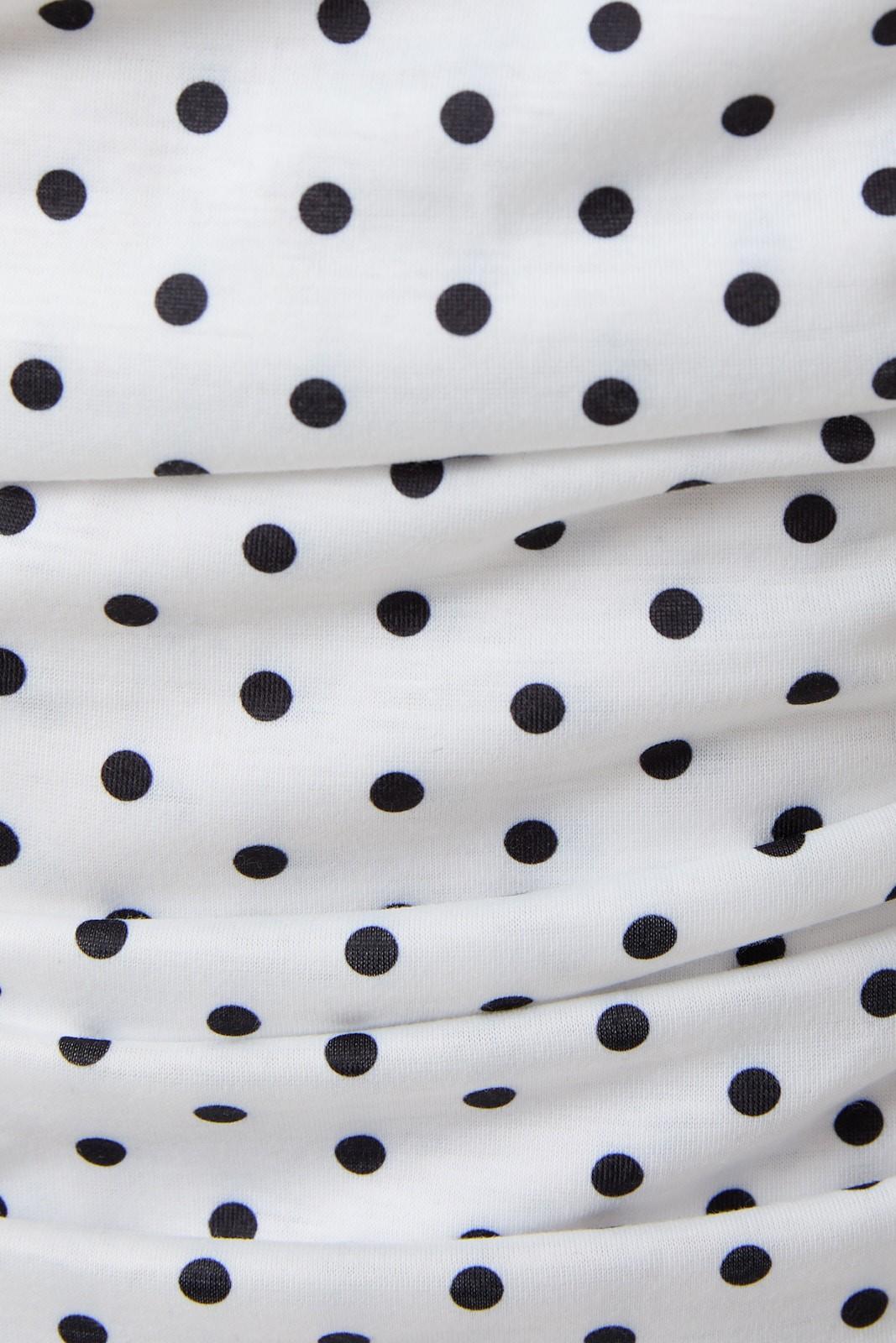 Polka Dot Off Shoulder Top - White with Black Dots