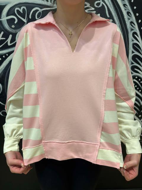 Contrast Pink Pullover